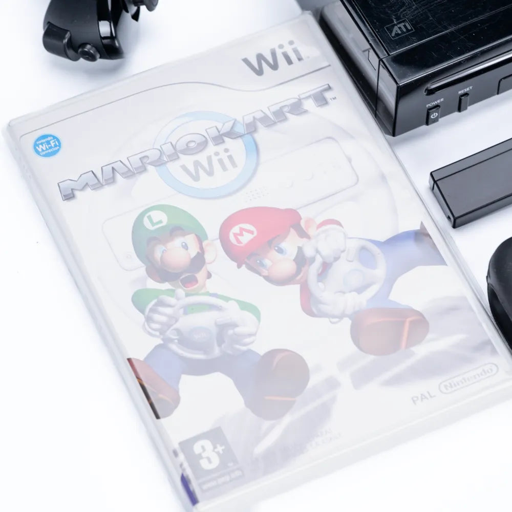 Nintendo Wii Mario Kart Pack Svart Konsollpakke - Wii (I eske)