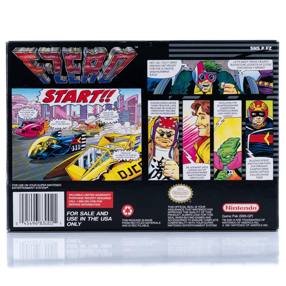 F-Zero - SNES spill (NTSC, i eske) - Retrospillkongen