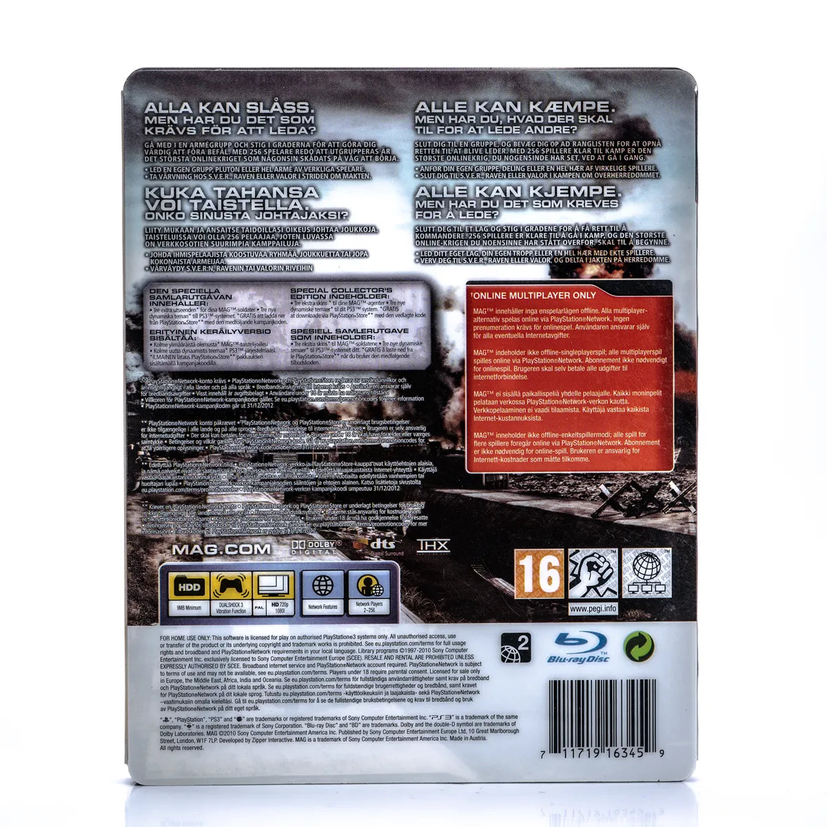 MAG - Collector's Edition Collector´s Box (Steelbook) - PS3 spill - Retrospillkongen