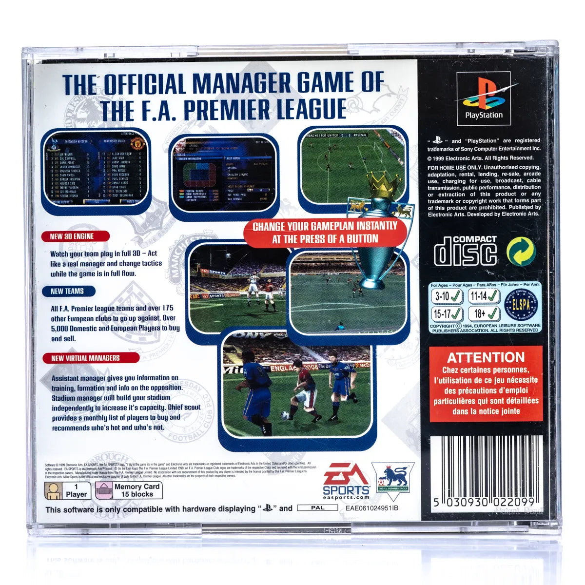 The F.A. Premier League Football Manager 2000 - PS1 Spill - Retrospillkongen