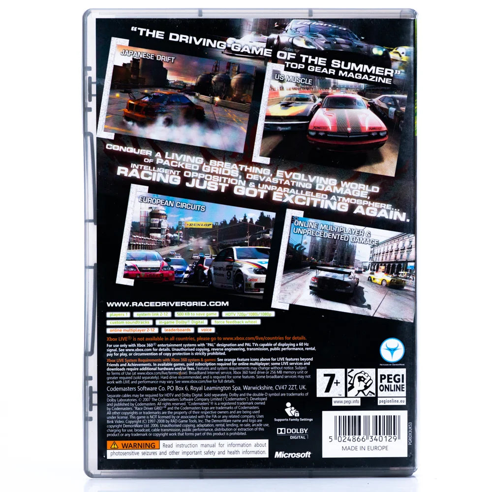 RaceDriver: GRID - Xbox 360 spill - Retrospillkongen