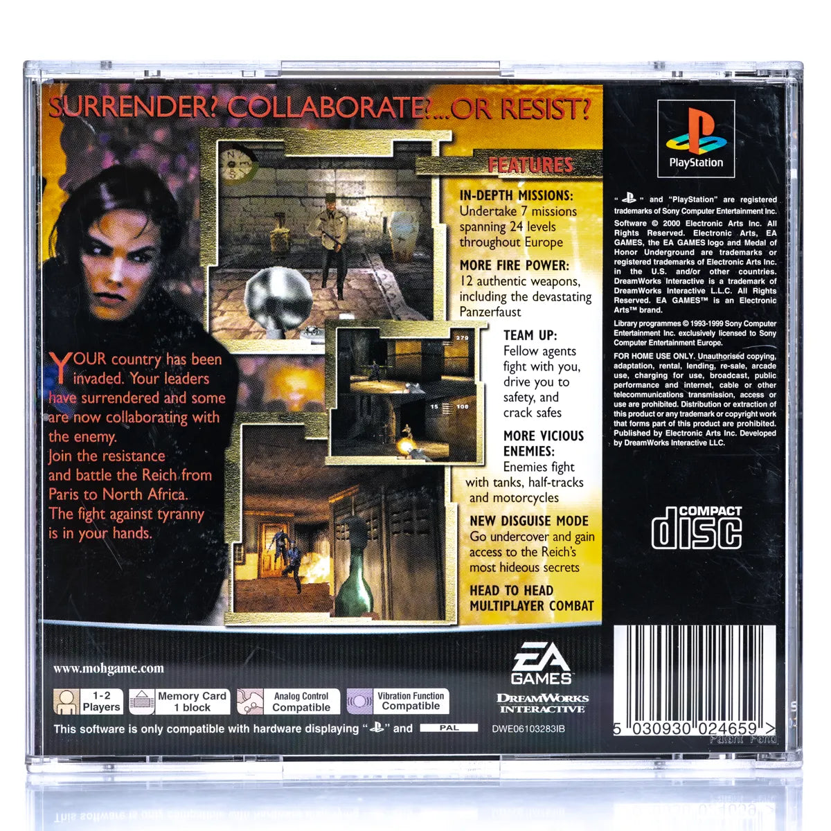 Medal of Honor: Underground - PS1 Spill - Retrospillkongen