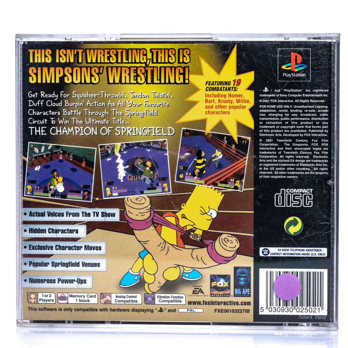 The Simpsons Wrestling - PS1 spill - Retrospillkongen