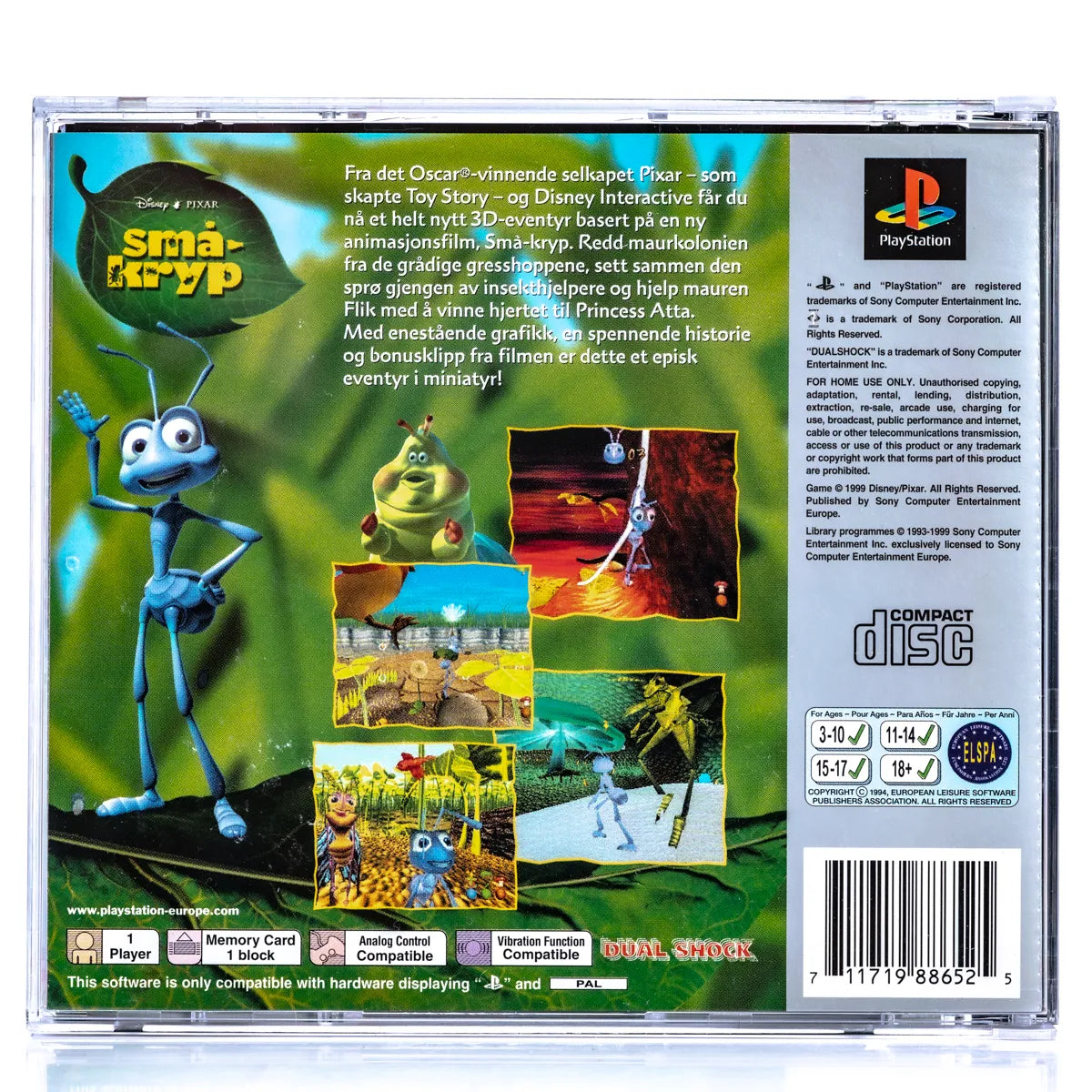 Disney • Pixar Små Kryp - PS1 spill - Retrospillkongen