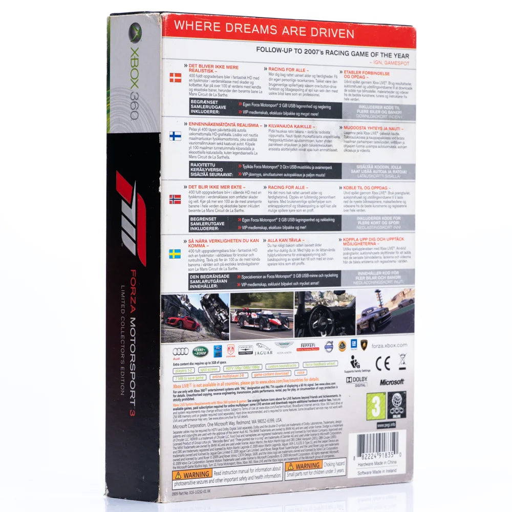 Forza Motorsport 3 - Limited Collector's Edition Box - Xbox 360 spill - Retrospillkongen