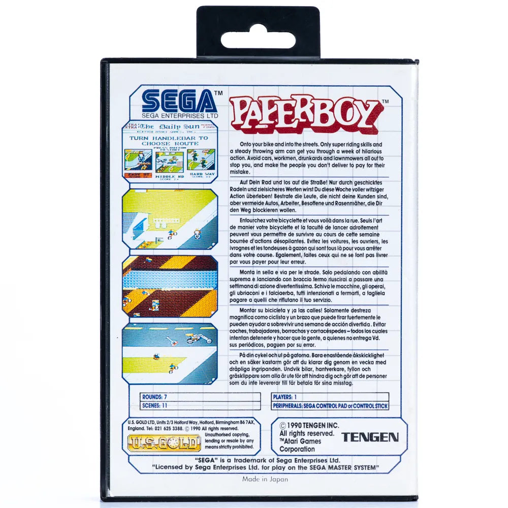 Paperboy - Sega Master System spill - Retrospillkongen