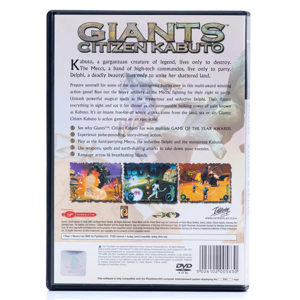 Giants: Citizen Kabuto - PS2 spill - Retrospillkongen