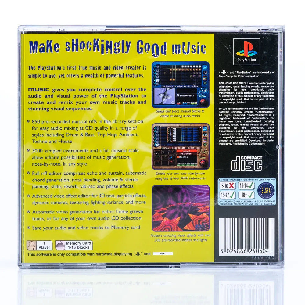 Music: Music Creation For The PlayStation - PS1 spill - Retrospillkongen