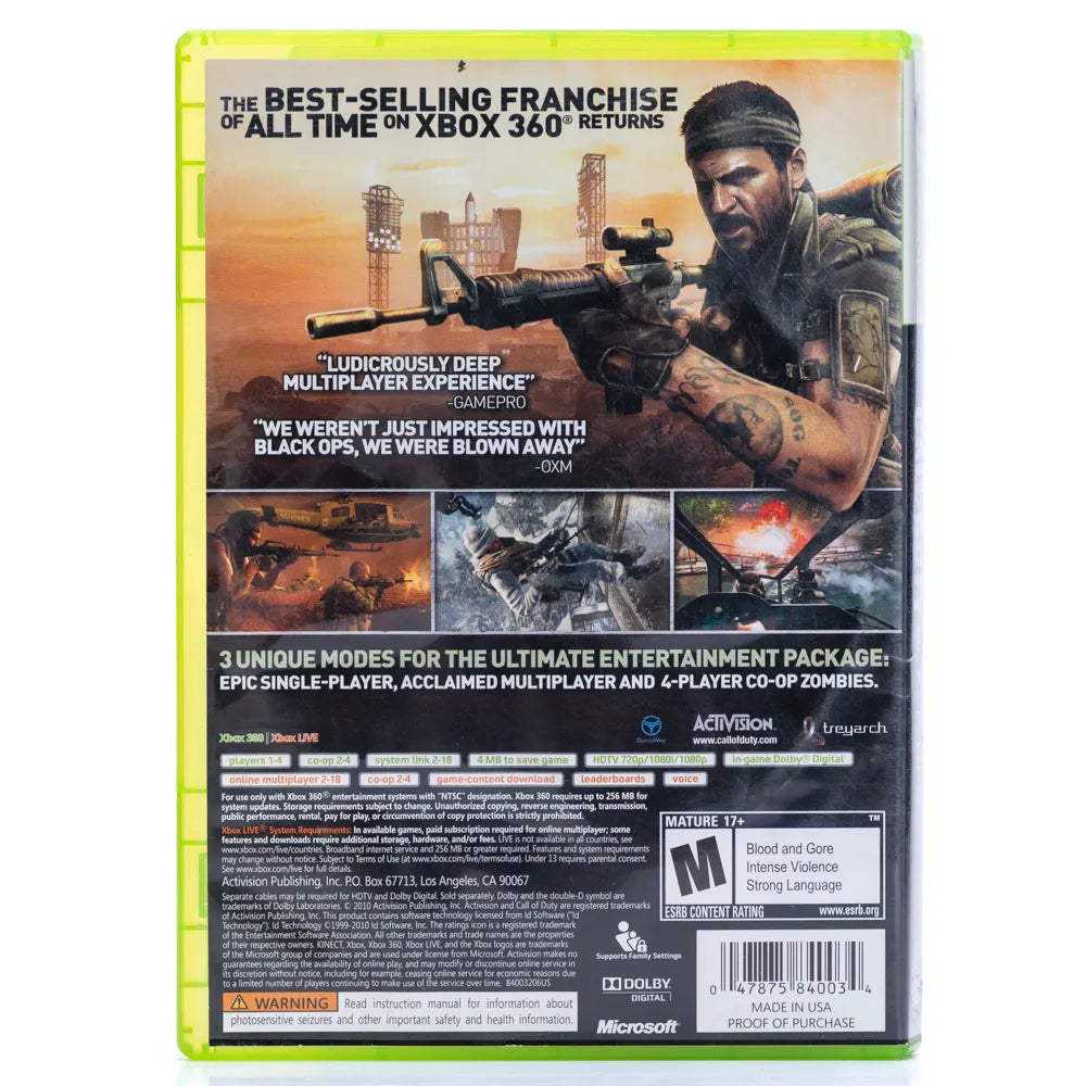 Call of Duty: Black Ops - Xbox 360 spill (NTSC-U)