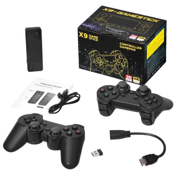 Console Retro Game Stick 4K Avec 2 Manettes 2.4G - 58000+ Jeux, Versions 64G/128G/256G, Sortie HDMI TV