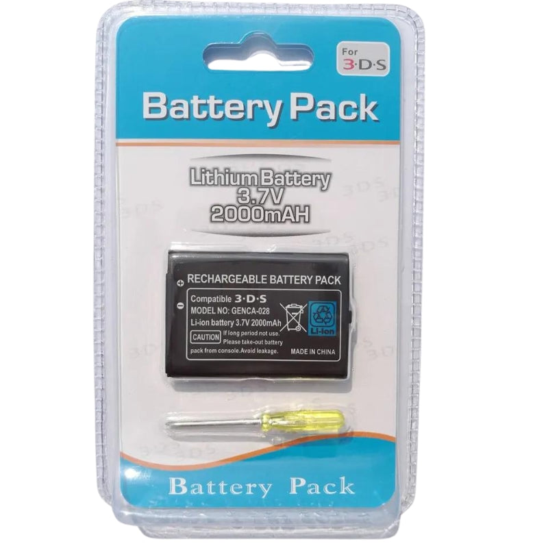 Kompatibel Batteri til Nintendo 3DS, 3.7V, 1300mAh Li-ion - Retrospillkongen