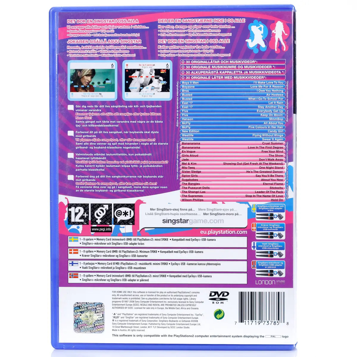 SingStar: Boy Bands VS Girl Bands - PS2 spill - Retrospillkongen