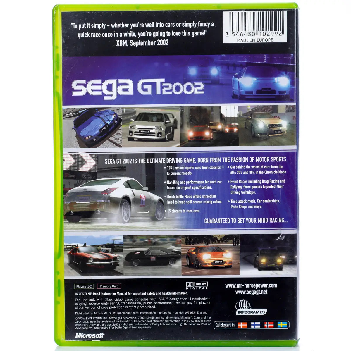 Sega GT 2002 - Xbox spill - Retrospillkongen