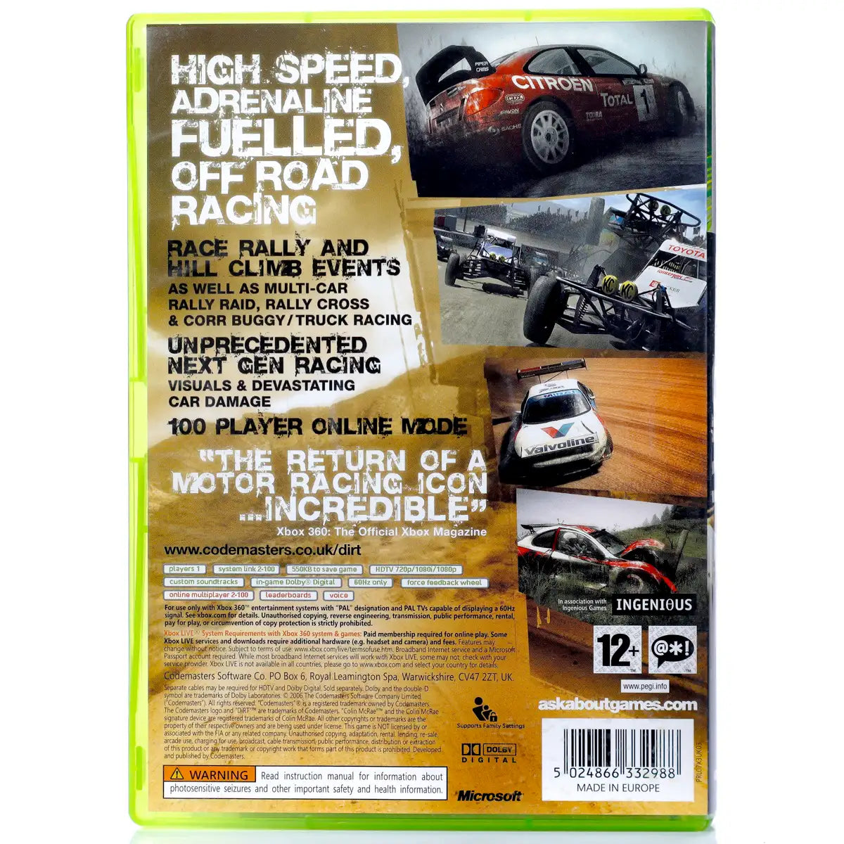 Colin McRae DiRT - Xbox 360 spill - Retrospillkongen