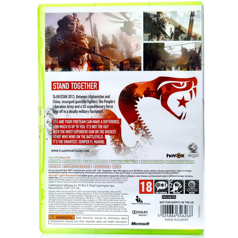 Operation Flashpoint: Red River - Xbox 360 spill