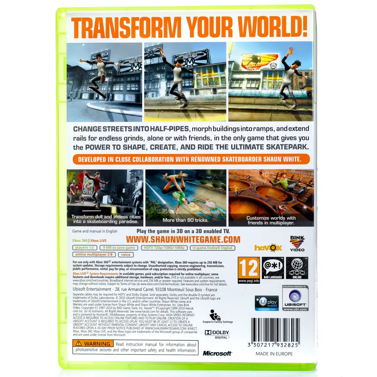 Shaun White Skateboarding - Xbox 360 spill - Retrospillkongen