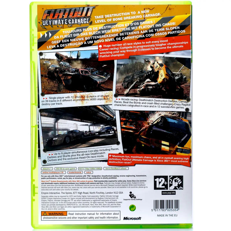 FlatOut: Ultimate Carnage - Xbox 360 spill