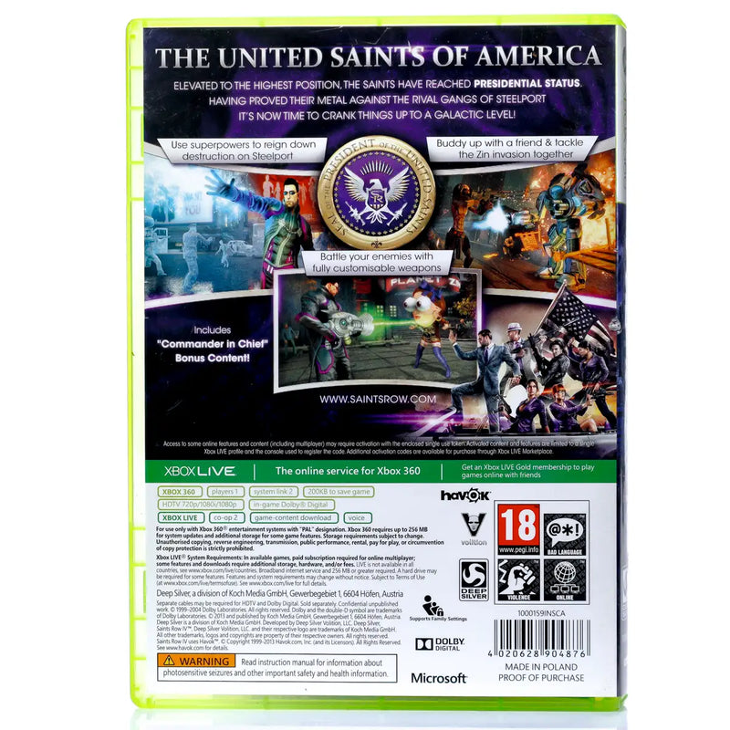 Saints Row IV (Commander in Chief Edition) - Xbox 360 spill