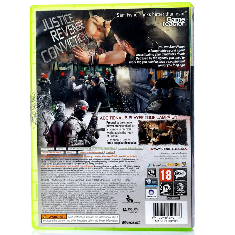 Tom Clancy's SplinterCell: Conviction - Xbox 360 spill