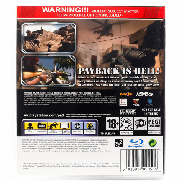 Soldier of Fortune: Payback - PS3 spill - Retrospillkongen