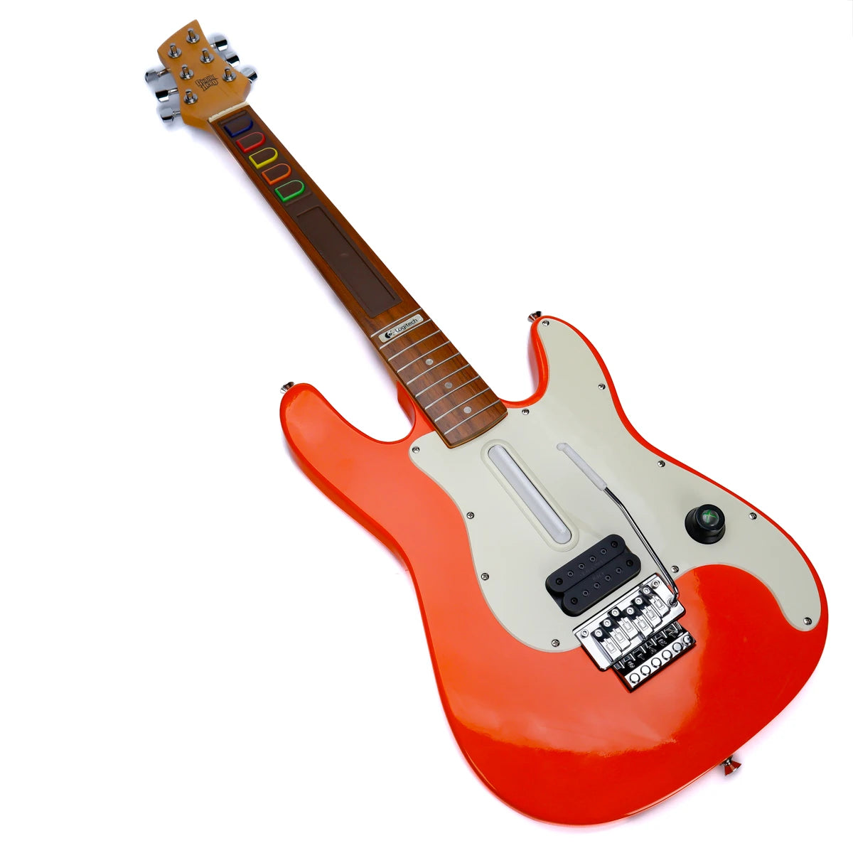Logitech Guitar Hero Oransje Wooden Trådløs Gitar Kontroller Xbox 360 - Retrospillkongen