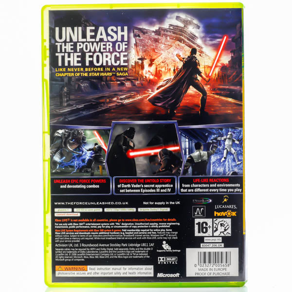 Star Wars: The Force Unleashed - Xbox 360 spill - Retrospillkongen