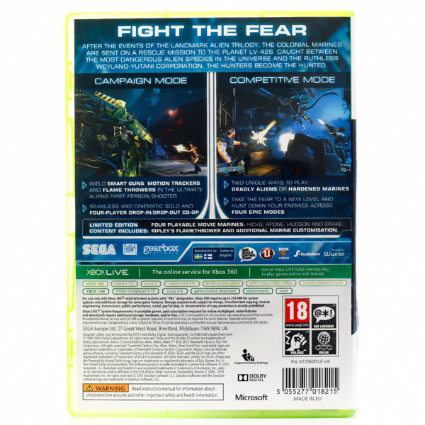 Aliens: Colonial Marines (Limited Edition) - Xbox 360 spill - Retrospillkongen