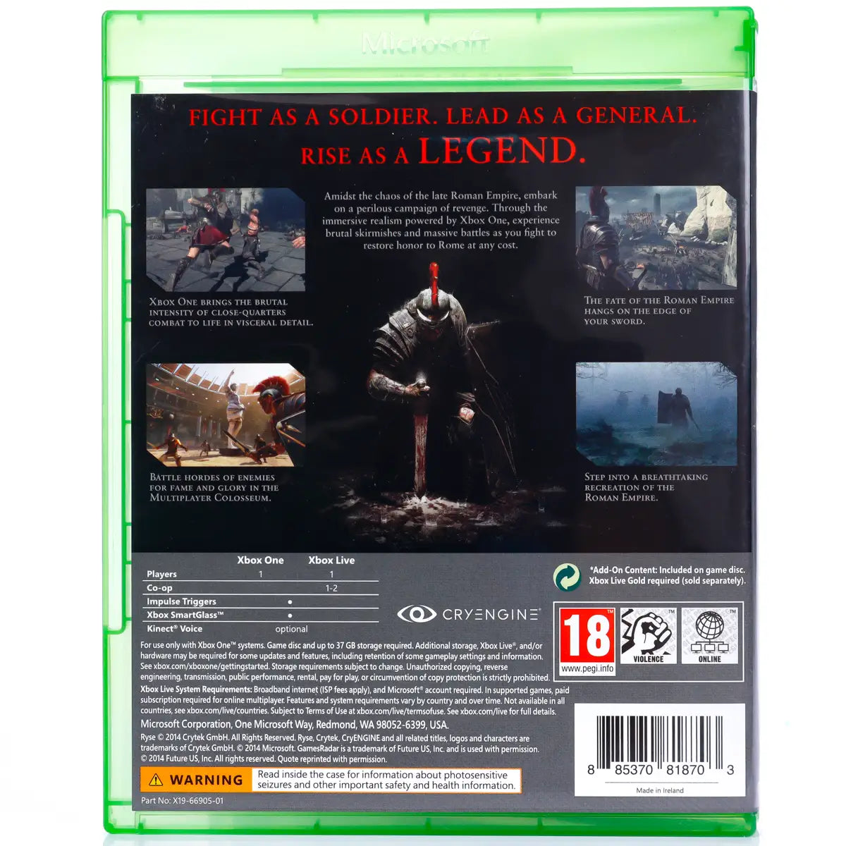 Ryse: Son of Rome - Xbox One Spill - Retrospillkongen
