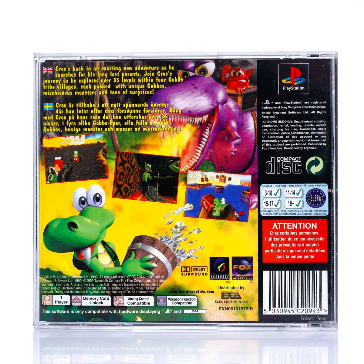 Croc 2 - PS1 spill - Retrospillkongen