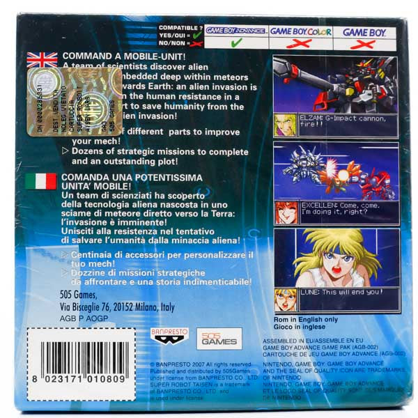 Super Robot Taisen: Original Generation  - Gameboy Advance spill (Forseglet) - Retrospillkongen