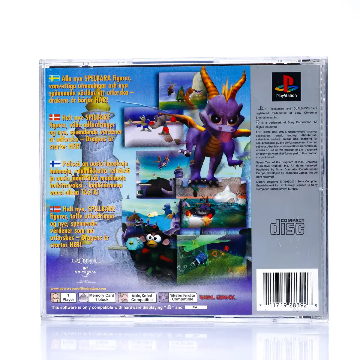 Spyro: Year of the Dragon - PS1 spill - Retrospillkongen