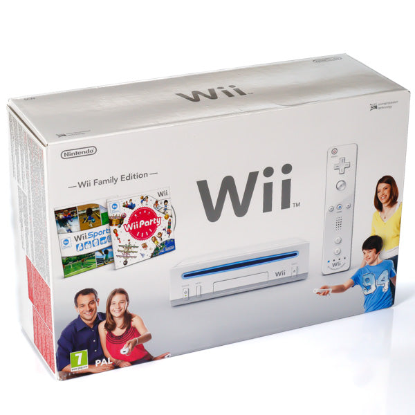 Nintendo Wii Family Edition Konsoll Pakke - I Eske (Hvit) - Retrospillkongen