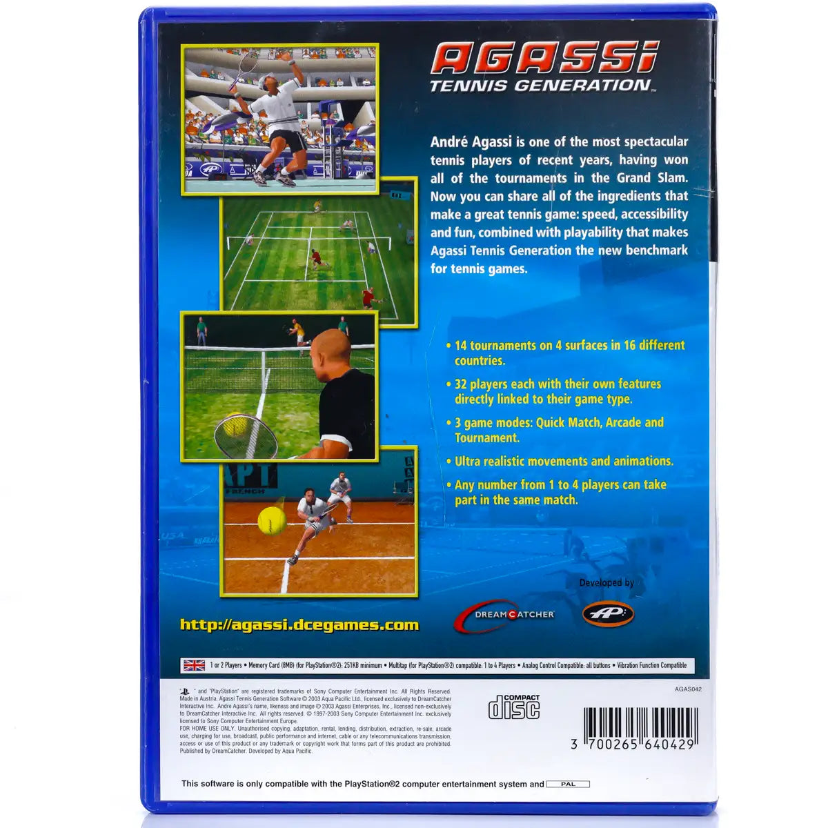 Agassi Tennis Generation - PS2 spill - Retrospillkongen