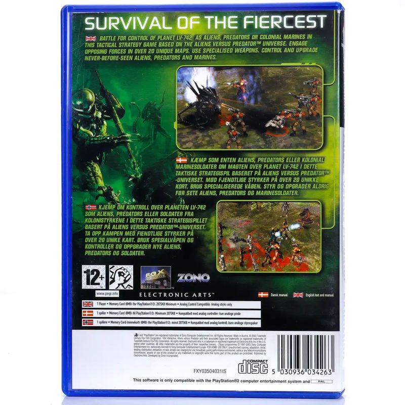 Aliens Versus Predator: Extinction - PS2 Spill