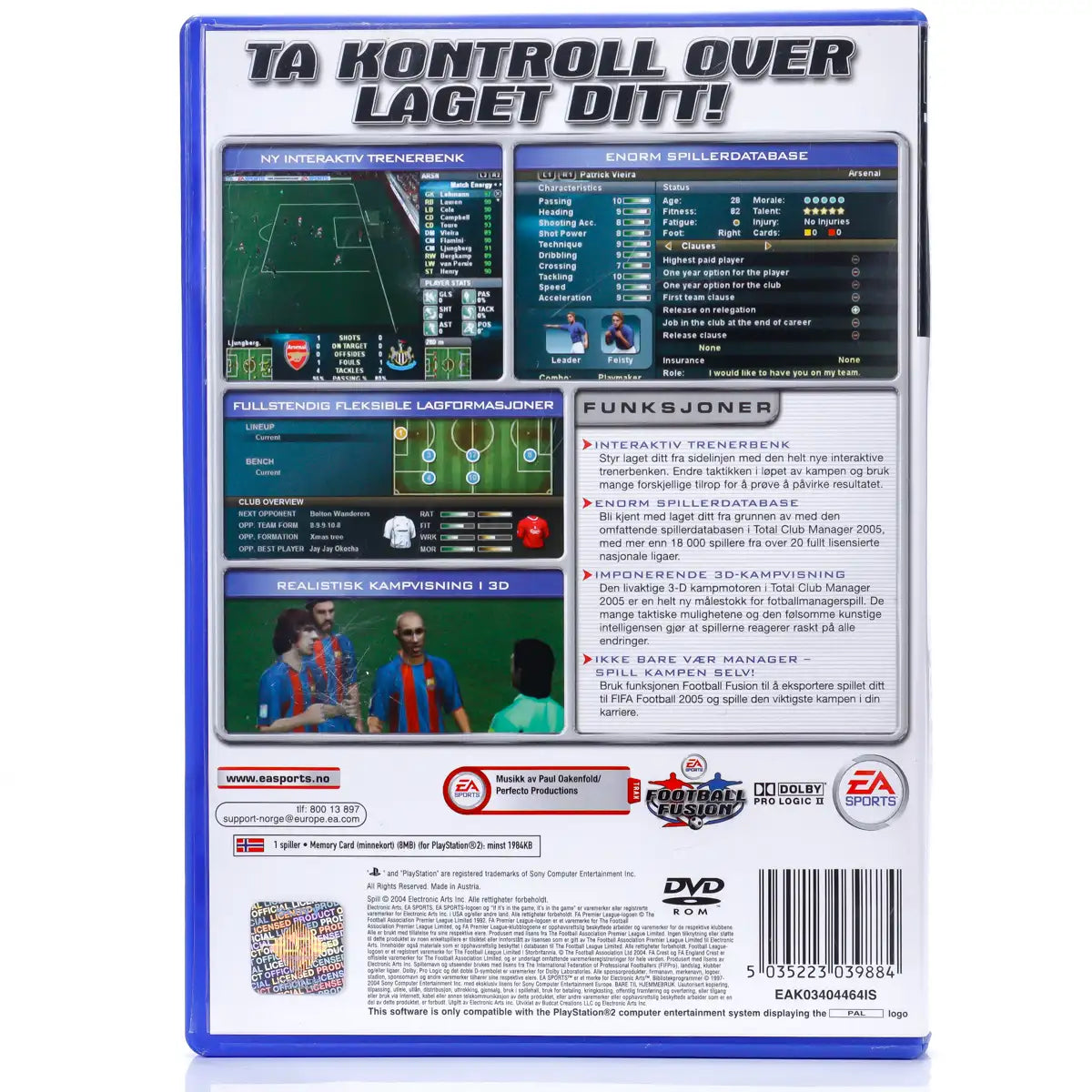 Total Club Manager 2005 - PS2 spill - Retrospillkongen