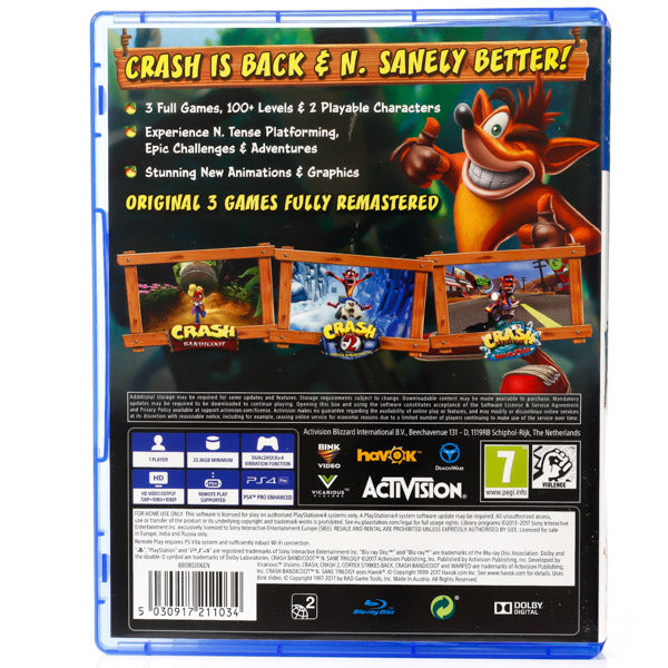 Crash Bandicoot: N. Sane Trilogy - PS4 spill - Retrospillkongen