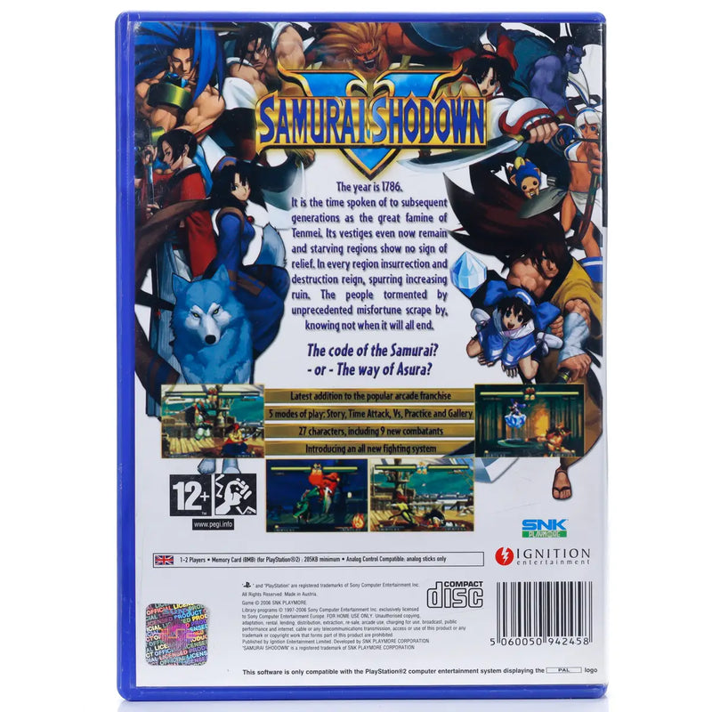 Samurai Shodown V - PS2 spill