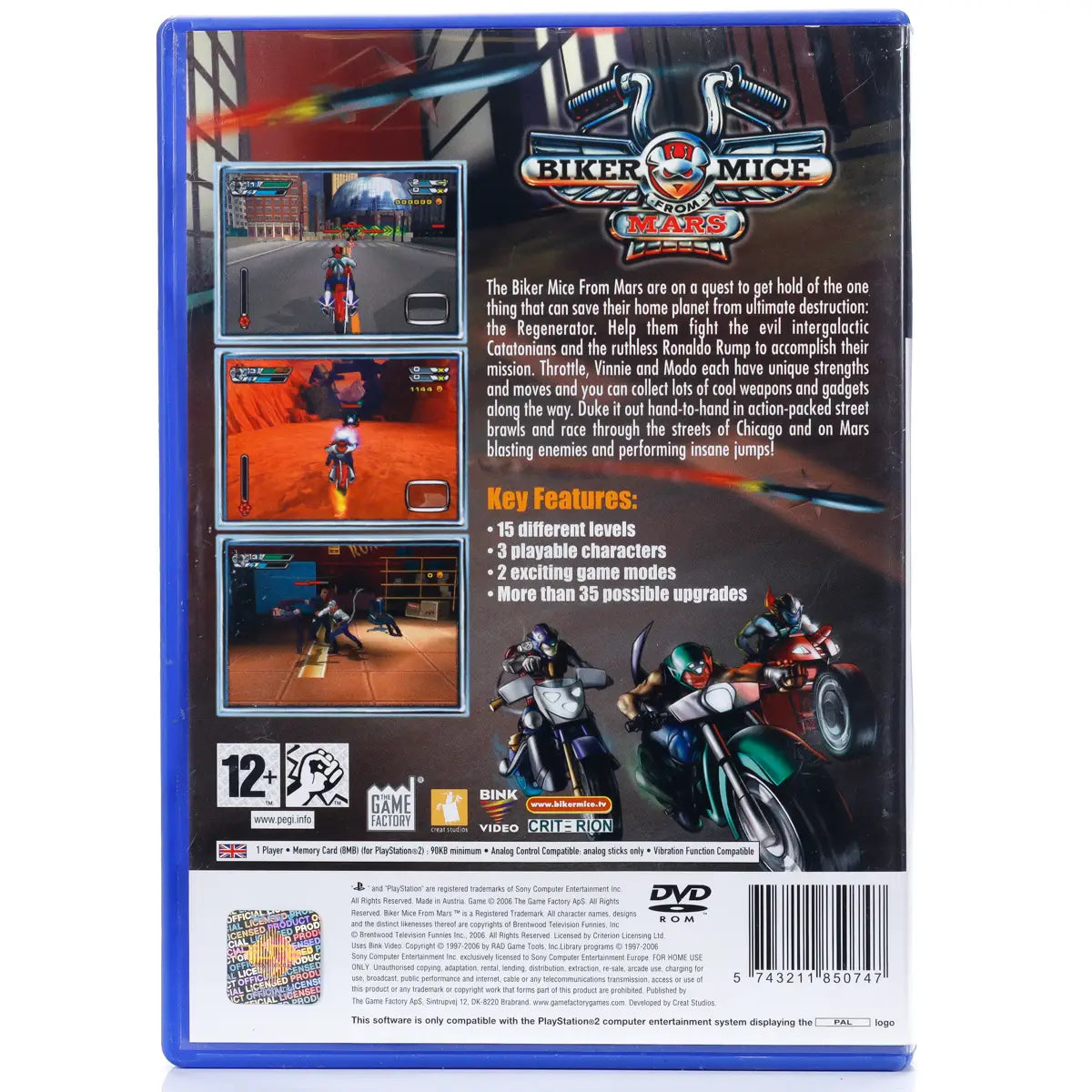 Biker Mice from Mars - PS2 spill - Retrospillkongen