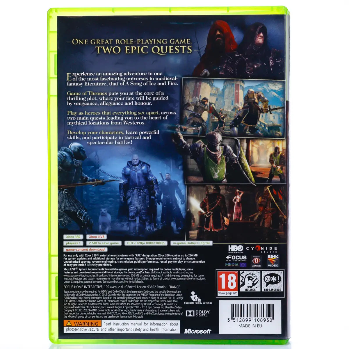 Game of Thrones - Xbox 360 spill - Retrospillkongen