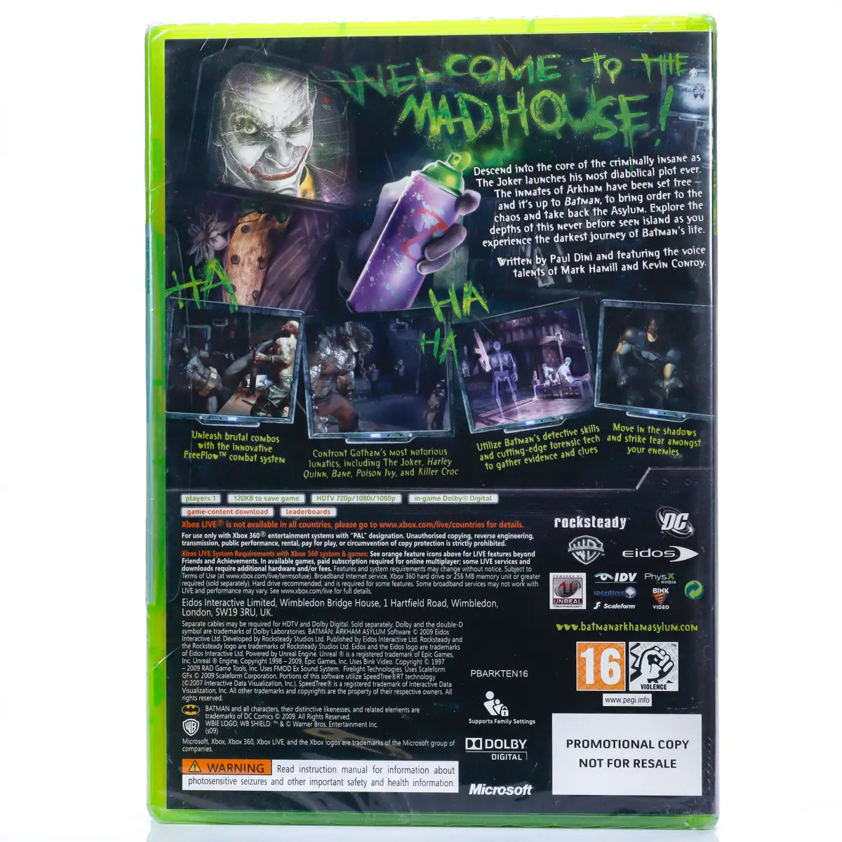 Batman Arkham Asylum - Promo - Xbox 360 Spill (Forseglet) - Retrospillkongen