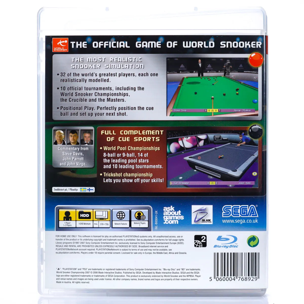World Snooker Championship 2007 - PS3 spill - Retrospillkongen
