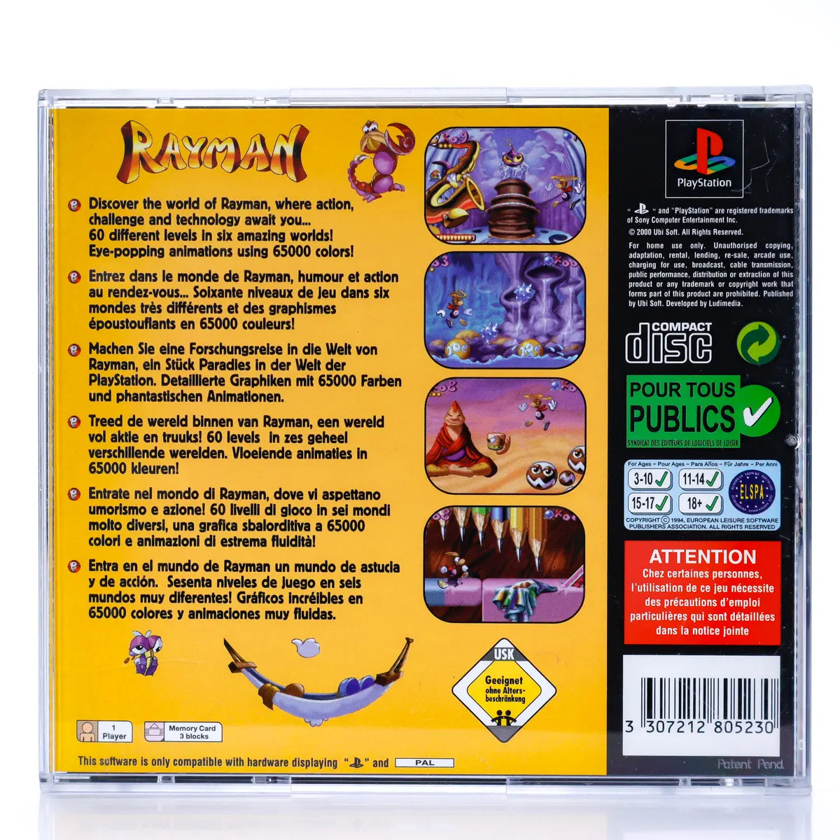 Rayman - PS1 spill - Retrospillkongen