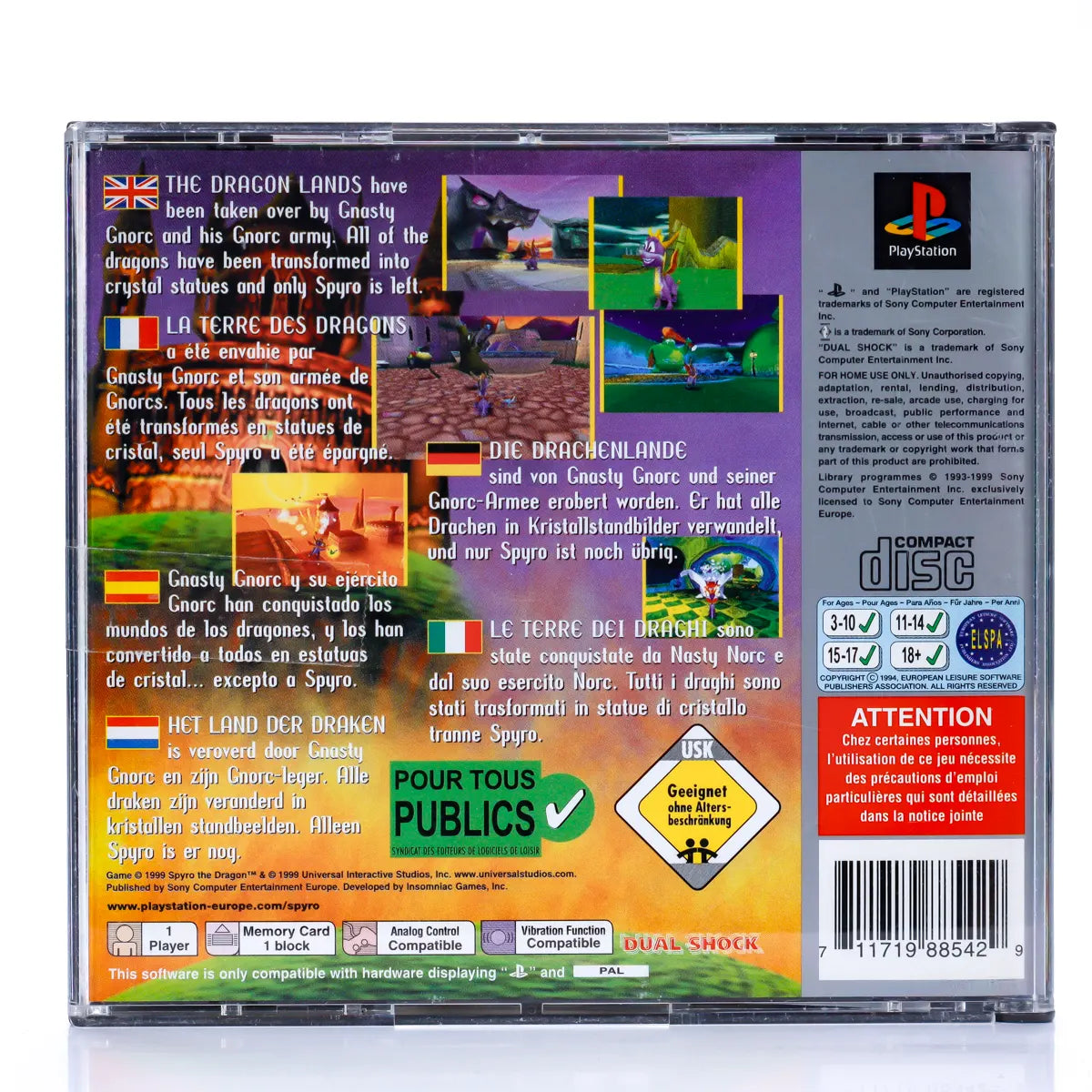 Spyro the Dragon - PS1 spill - Retrospillkongen