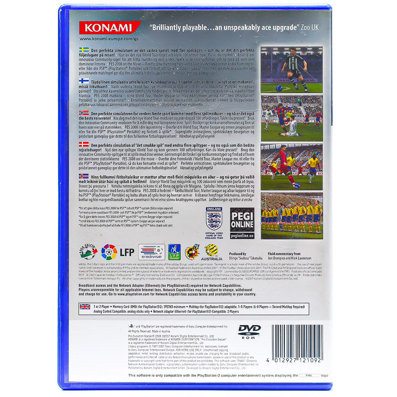 PES 2008: Pro Evolution Soccer - PS2 spill - Retrospillkongen