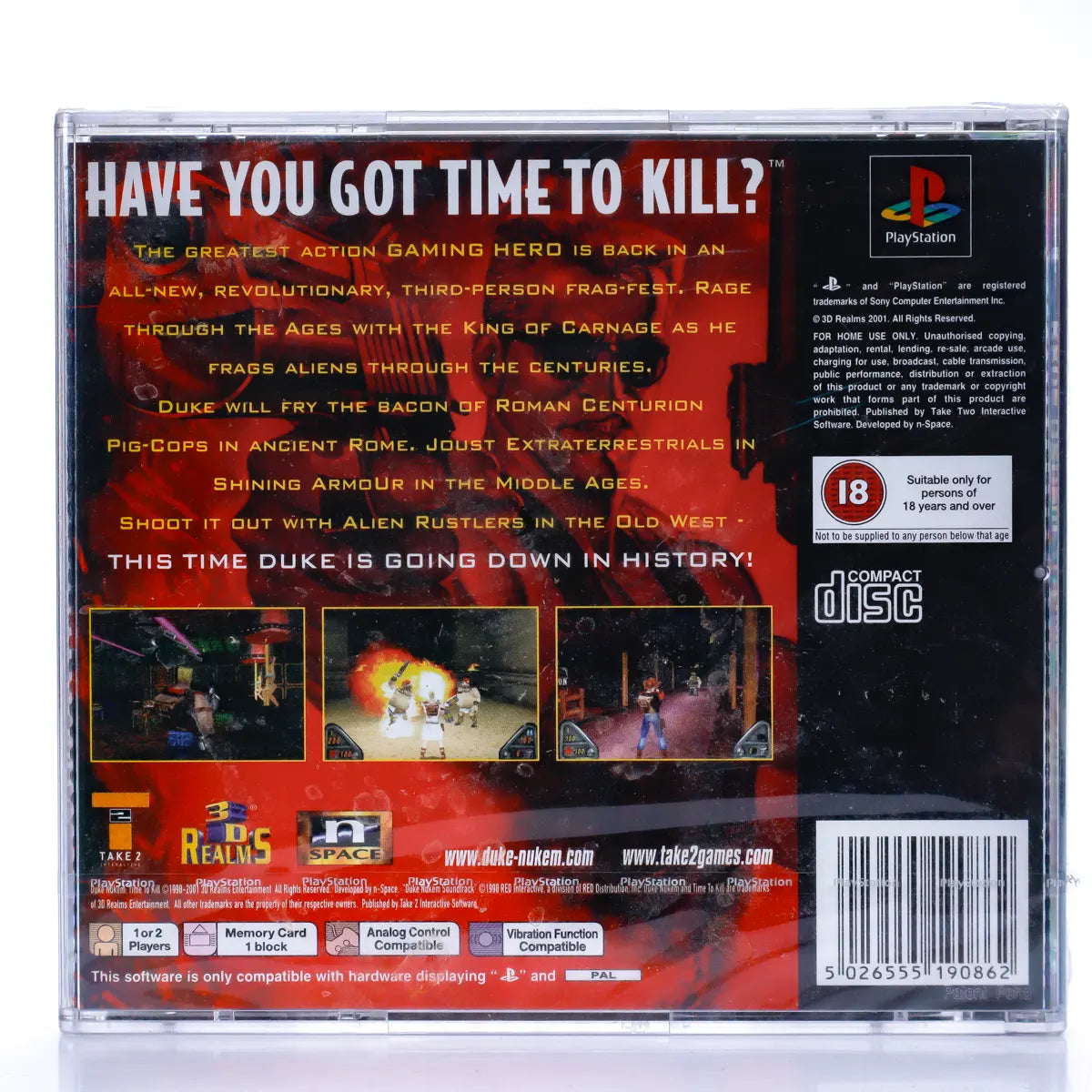 Duke Nukem Time to Kill - PS1 spill (Forseglet) - Retrospillkongen