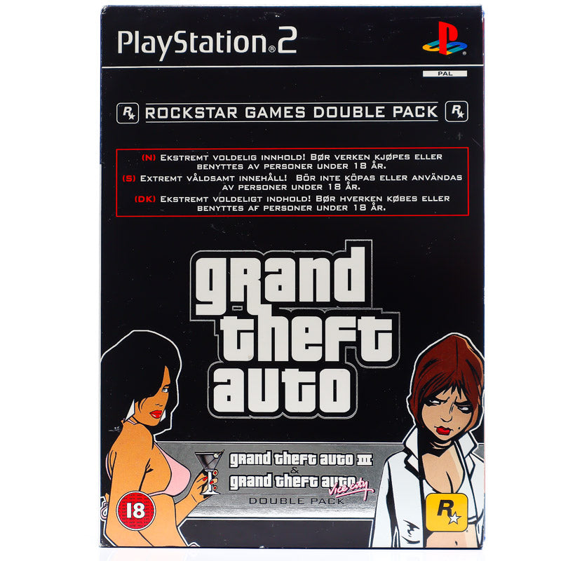 Grand Theft Auto Double Pack | Grand theft auto III & Grand theft Auto Vice City - PS2 spill - Retrospillkongen