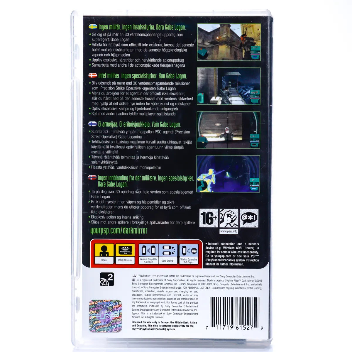 Syphon Filter: Dark Mirror - PSP spill - Retrospillkongen