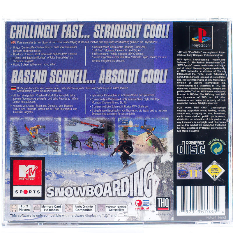 MTV Sports: Snowboarding - PS1 spill - Retrospillkongen