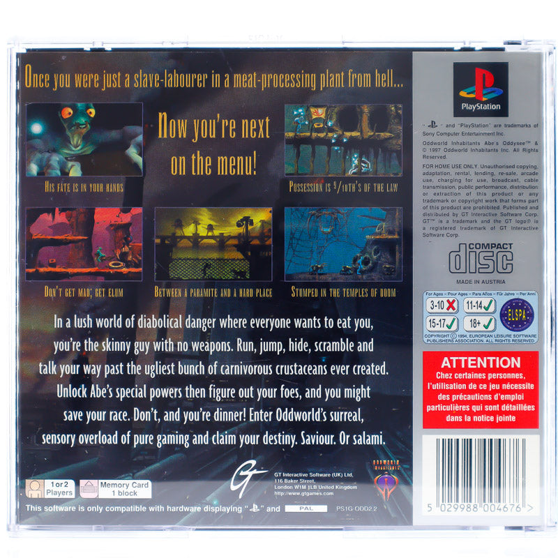 Oddworld: Abe's Oddysee - PS1 spill - Retrospillkongen