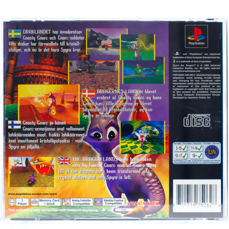 Spyro the Dragon - PS1 spill - Retrospillkongen